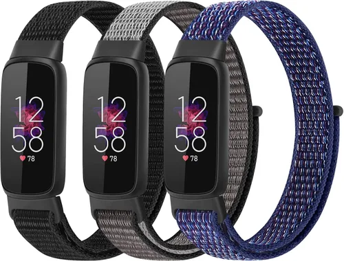 Miniatura 8 de Correas de nailon compatibles con correas Fitbit Luxe, correas deportivas de tela transpirable ajustable Solo Loop, pulsera de repuesto suave