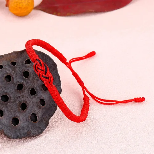 Miniatura 48 de Pulseras tibetanas hechas a mano con cuerda roja para él y ella, pulsera de la amistad, pulsera de la amistad, hilo negro y rojo para protección