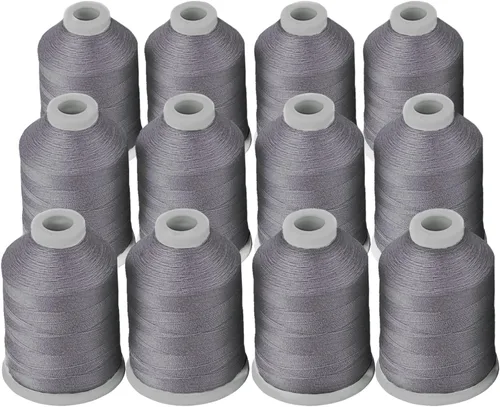 Miniatura 19 de Simthread Hilo de coser para todos los propósitos, 12 carretes tamaño 40D/2 hilo de poliéster para costura, acolchado y máquina de coser, prácticos