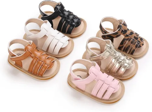 Miniatura 5 de LAFEGEN Sandalias de verano para bebés y niñas con 2 correas, suela suave, antideslizantes, zapatos de playa para bebés y niños pequeños, zapatos
