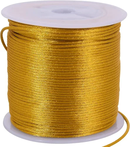 Miniatura 15 de TONIFUL 1 mm x 100 yardas de cordón de nailon blanco satinado para hacer pulseras, cordón de macramé cola de ratón, cordón de cuentas a granel