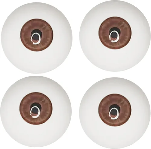 Ojos acrílicos realistas, 2 pares de globos oculares huecos de plástico, 1.181 in de diámetro, ojos falsos semicirculares para decoración de fiesta