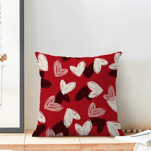 Miniatura 3 de Fundas de almohada de San Valentín 18x18, almohadas decorativas de exterior con corazones de amor rojo rosa para sofá, decoración de aniversario