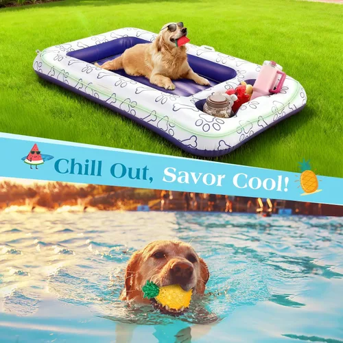 Miniatura 7 de Pawaboo Juguetes masticables refrescantes para mascotas, juguete de dentición congelable para cachorros, forma de sandía y piña, juguetes Colorido