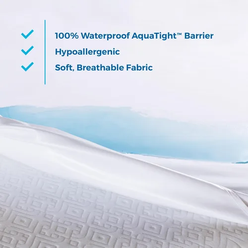 Miniatura 5 de Linenspa - Protector de almohada impermeable y suave de alta calidad, sin vinilo, estándar, color blanco