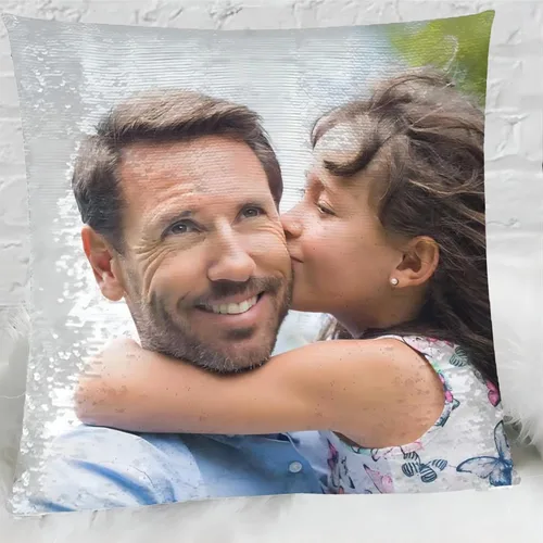 Miniatura 5 de Funda de almohada mágica reversible personalizada, diseño de fotos de lentejuelas, impresión de un solo lado, funda de almohada para fotos