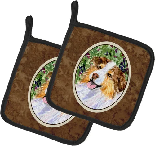 Miniatura 317 de Caroline's Treasures SS8617PTHD - Juego de soportes para ollas de cocina resistentes al calor, almohadillas calientes para horno para cocinar, Husky