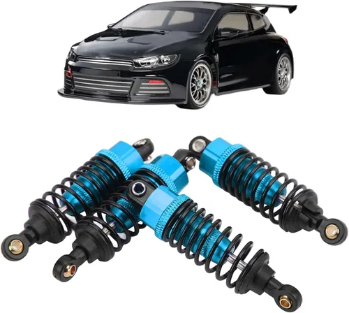 Miniatura 6 de Amortiguadores RC, paquete de 4 amortiguadores de aleación de aluminio con diseño roscado para TT-01 TT-02 TA05 RC coches (azul)
