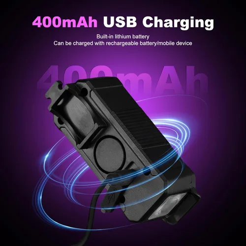Miniatura 3 de Qisan USB Rechargeable Bike Headlight, Waterproof Front Cycling Light with 3 Modes for Road & Mountain Biking, Night Riding Safety Light for