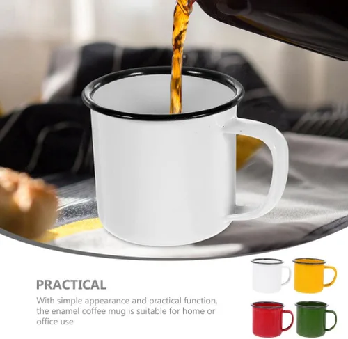 Miniatura 3 de YARNOW 4 tazas de café, taza de café de viaje esmaltada para reuniones familiares, picnics, barbacoas y más
