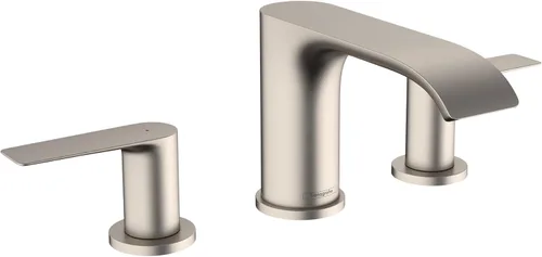 hansgrohe Vivenis 75033821 - Grifo de lavabo de baño moderno de 2 manijas y 3 agujeros y 5 pulgadas de alto en níquel cepillado cepillado níquel