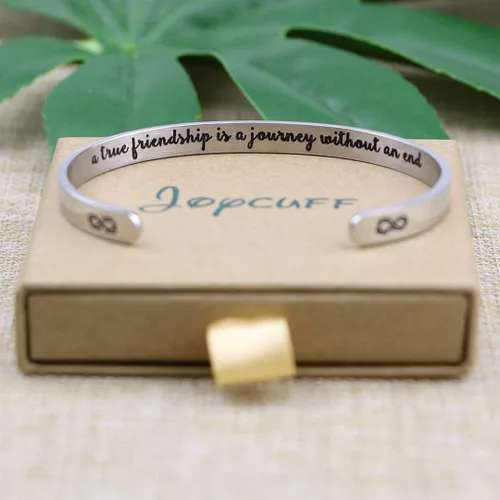 Miniatura 5 de JoycuFF - Pulseras de acero inoxidable para mujer con frase inspiradoramantra (en inglés) oculta, un regalo para mostrarle tu apoyo a tus amigos