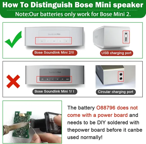 Miniatura 7 de Fancy Buying 2297mAh 088796 088789 088772 080841 - Batería de repuesto para Bose Soundlink Mini 2 / Soundlink Mini II Series, requiere soldadura