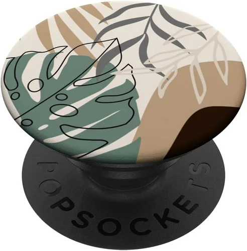 Botánico tropical beige marrón exótico minimalista abstracto PopSockets estándar PopGrip