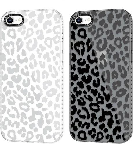 Miniatura 63 de Pack de 2 Fundas con Estampado de Guepardo para Apple iPhone 13 / iPhone 14 de 6.1 Pulgadas, Funda Transparente Linda Coquette con Patrones