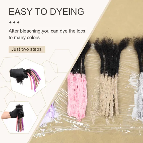 Miniatura 6 de DAIXI 0.2cm y 0.4cm y 0.6cm y 0.8cm de grosor 4-18 pulgadas 10 hebras extensiones de rastas de cabello humano 100% real para hombres/mujeres