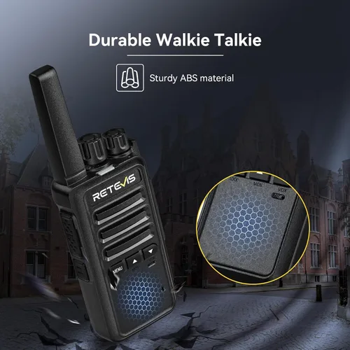 Miniatura 2 de Retevis Walkie Talkies RT68B para adultos de largo alcance, botón pulsador, cargador de 10 vías y auriculares, carga más fácil y segura, radios