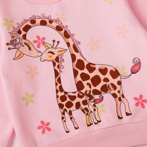 Miniatura 108 de Sudaderas para niñas pequeñas, cuello redondo, sin botones, de manga larga, para invierno, casual, ropa 2T-7T, Dinosaurio