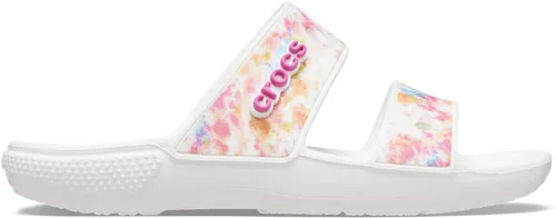 Miniatura 2 de Crocs - Sandalias clásicas de dos tiras para adultos, Multicolor / blanco , 15 Women/13 Men