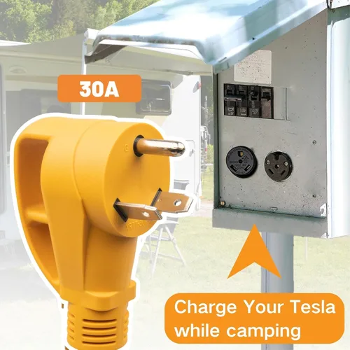 Miniatura 8 de MECMO NEMA TT-30 Adaptador para cargador móvil Tesla Gen 2 y 3, 24Amp 120V, RV TT-30P adaptador para conector móvil Gen II, para motores Tesla