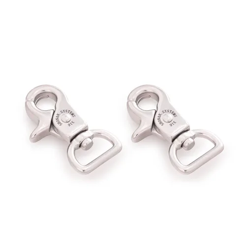Miniatura 4 de SHONAN 2" Ganchos Pequeños de Gatillo de Resorte, Broches Giratorios de Gatillo de Acero Inoxidable Grado Marino, Paquete de 2 Clips de Tijera