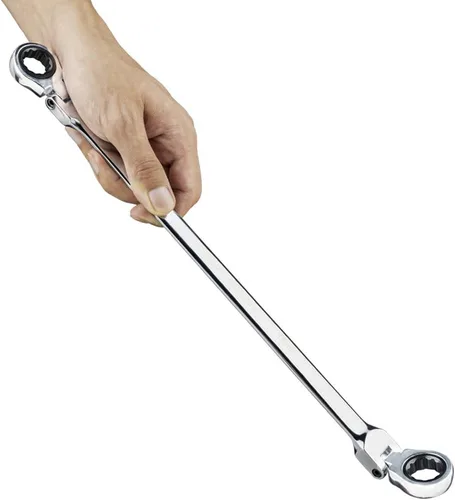 Miniatura 8 de BULLTOOLS - Juego de llaves de trinquete extralargas (6 piezas, acero cromado vanadio, 72 dientes, con métricas, 8mm - 19mm/0.315 in a 0.748 in)