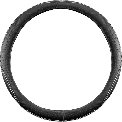 Miniatura 13 de Funda universal para volante, de 15 pulgadas, protector de volante de piel sintética antideslizante, transpirable y compatible con calefacción