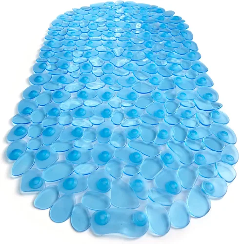 Miniatura 54 de Alfombra antideslizante para bañera y ducha "Pebbles" de 27 x 14 pulgadas, ovalada, no tóxica, segura, limpia, lavable a máquina, agarre y drenaje