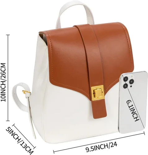 Miniatura 4 de seyfocnia Bolso tipo mochila para mujer, a02 Blanco Marrón, Moda