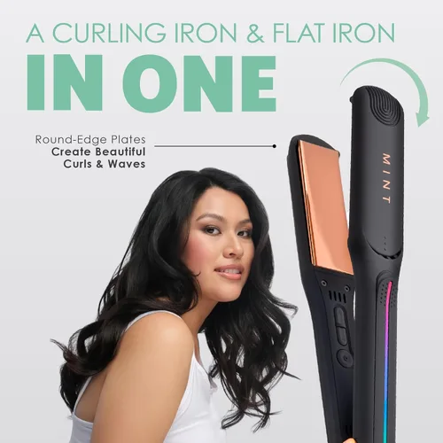 Miniatura 7 de Professional Series MIRA - Plancha plana de titanio para cabello grueso y fino, potente alisador de una sola pasada, alisador y rizador en uno