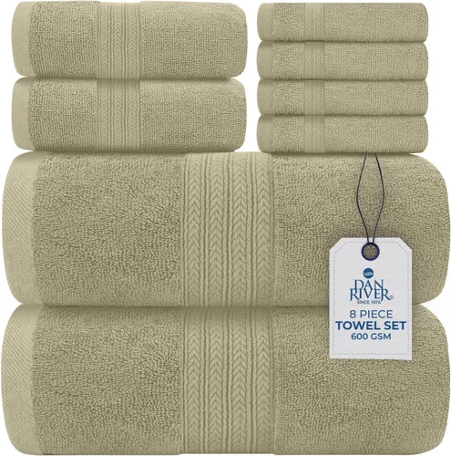 Miniatura 70 de DAN RIVER Paquete de 6 toallas de mano de alta calidad (16 x 28 pulgadas), 100% algodón, ultra suaves, ligeras, altamente absorbentes, para baño