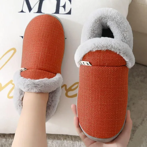 Miniatura 3 de Husmeu Pantuflas acogedoras de dormitorio para mujer con forro polar de espuma viscoelástica, antideslizantes, con parte trasera cerrada