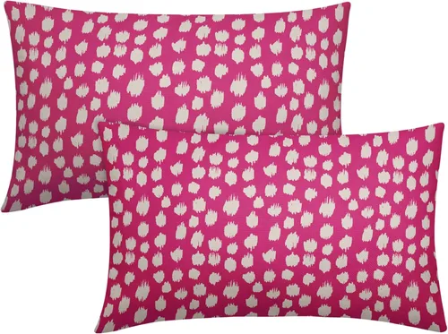 Miniatura 86 de Fundas de almohada marrón y blancas de 18 x 18 pulgadas, juego de 2 almohadas boho grises con lunares, fundas de almohada modernas estampadas