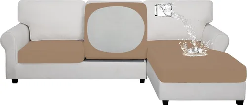 Miniatura 13 de Easy-Going - Fundas elásticas 100% impermeables para cojín de sofá, funda protectora para cojín de sofá, protector de muebles elástico para niños