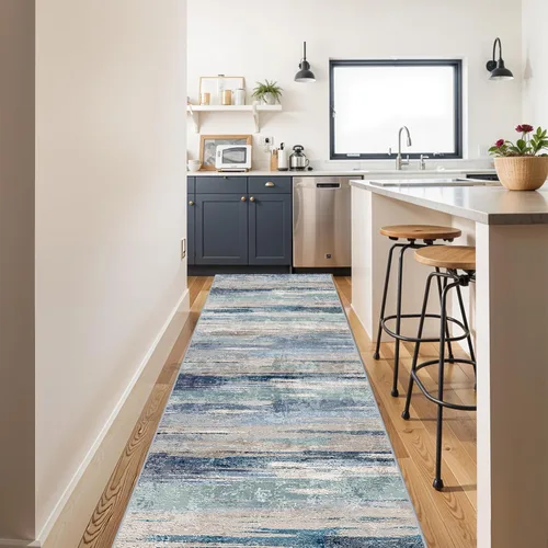 Miniatura 56 de Alfombra lavable para pasillo de 3 x 12 pulgadas, alfombras abstractas modernas con parte trasera antideslizante, alfombra ultra suave para cocina