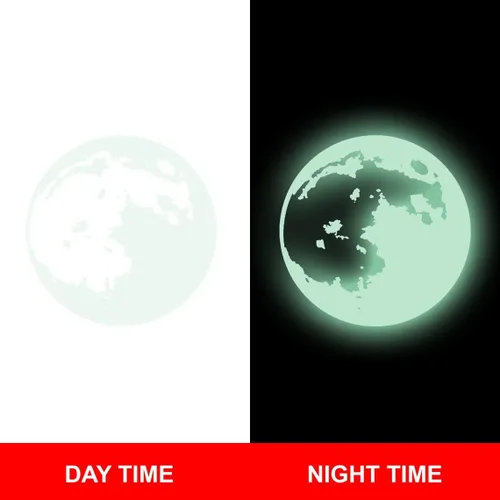 Miniatura 4 de Calcomanía de pared que brilla en la oscuridad con estrellas y luna – Calcomanía de techo brillante para habitación de niños, decoración de luz