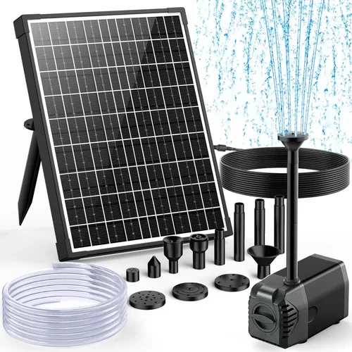 Miniatura 11 de POPOSOAP - Bomba de Fuente Solar para Baño de Pájaros, Bomba de Fuente de Agua Solar de 6W para Exterior con Tubo de 4 Pies y 5 Boquillas, Bomba