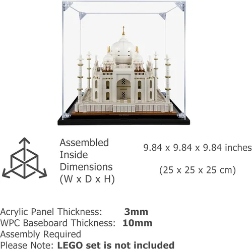 Miniatura 6 de Vitrina acrílica compatible con LEGO Taj Mahal #21056, vitrina a prueba de polvo (solo funda) (juegos de Lego no incluidos)
