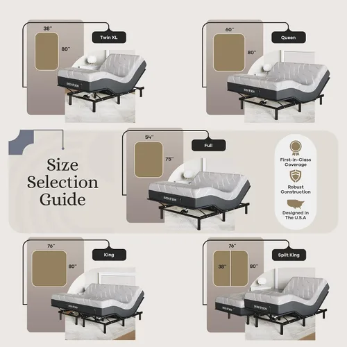 Miniatura 6 de Sven & Son Essential - Base de cama ajustable tamaño twin XL + colchón de espuma viscoelástica de gel frío de 10 pulgadas, inalámbrica, fácil