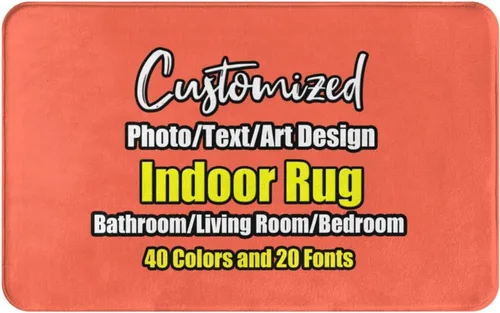 Miniatura 69 de sophiehome Customzied - Alfombras de baño con imagen de texto, alfombra de franela personalizada para interiores para el hogar, dormitorio, baño