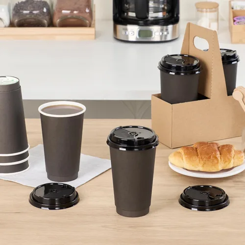 Miniatura 3 de Restaurantware - Solo tapas: tapas de plástico negro para tazas de café de 8, 12, 16 y 20 onzas, 100 café para tazas calientes - sorbo y popote
