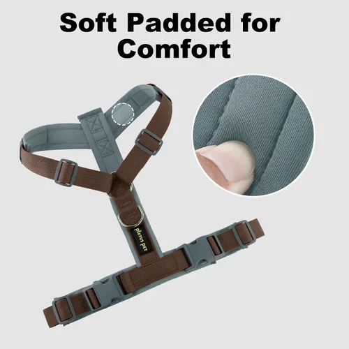 Miniatura 68 de Arnés para perro Plutus Pet sin tirón, arnés ajustable de nylon con acolchado suave, arnés para perro reflectante y resistente para perros pequeños
