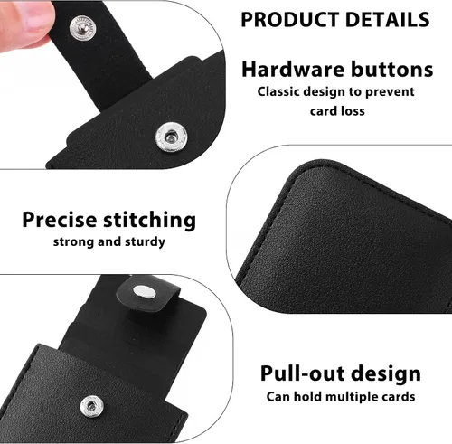 Miniatura 3 de Bewudy Cartera tipo extraíble para tarjetas de crédito, de cuero apilado, con bloqueo RFID, funda para tarjetas de crédito, múltiples ranuras