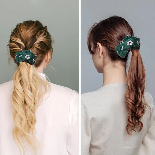 Miniatura 7 de 12 PCS Soccer Hair Scrunchies Cheeleader Satin Scrunchies Soccer Hair Accessories for Girls, Women, Player Team