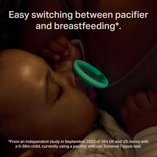 Miniatura 4 de Tommee Tippee Chupete Nocturno Similar al Pecho para Recién Nacidos, 0-6 Meses, Bolsita Similar al Pecho, Chupetes Sin BPA, Tecnología que Brilla
