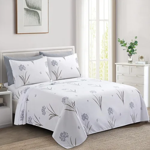 Miniatura 10 de Marina Decoration Ropa de cama ultra suave y sedosa con bolsillo profundo, rayón derivado de bambú para todas las estaciones, juego de sábanas de 6