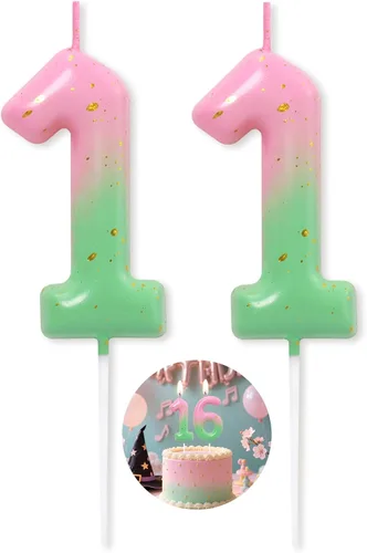 Miniatura 77 de Velas número 2 arcoíris con número 3D de feliz cumpleaños para decoración de fiesta de pastel de cumpleaños, suministros de celebración