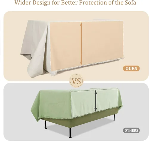 Miniatura 4 de Funda de sofá de felpilla de 91 x 118 pulgadas, extra ancha, resistente al agua, para sofá modular de 2 a 3 cojines, funda de sofá modular
