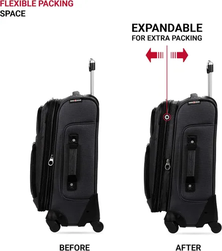 Miniatura 5 de SwissGear, Negro, 3 Piece Set (212527), Equipaje Sion Softside con ruedas giratorias