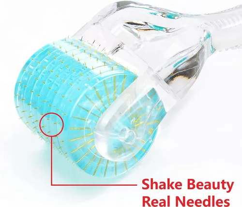 Miniatura 3 de Derma Roller - 192 agujas de titanio de 0.012 in - Rodillo de microagujas cosmética herramienta de microdermoabrasión para cara - Incluye estuche